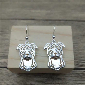 

New Staffordshire Bull Terrier Drop Earrings Trendy Style Bull Terrier Dangle Earrings Fashion Pet Dog Earrings Women Jewellery