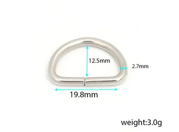 

3/4''x1/2'' 'High quality Nickle D ring for Bag parts Bag hardware accessories, Shoes, Buckle belt parts Special Rings