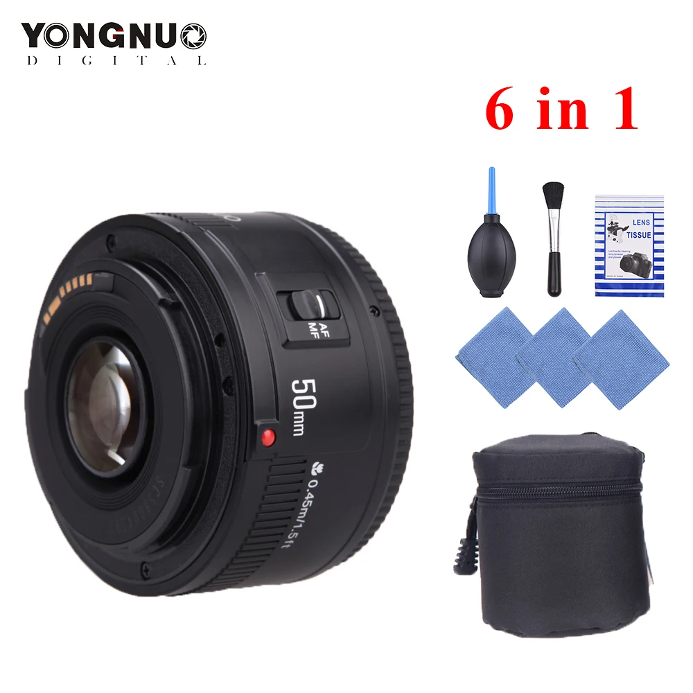 Объектив YONGNUO YN50mm f1.8 YN EF 50 мм f/1 8 AF диафрагма YN50 объектив с автофокусом для