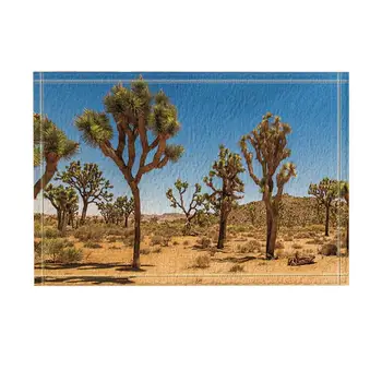 

Desert Plants Decor, Joshua Trees Shower Curtain Bath Rugs, Non-Slip Doormat Floor Entryways Outdoor Indoor Front Door Mat