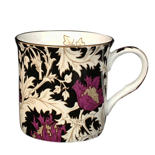 Красивая керамическая утренняя кружка с цветочным узором в стиле Вильям Моррис кружки из костяного фарфора для кофе, чая с молоком уникальный подарок 250 мл SH270112 - Цвет: F