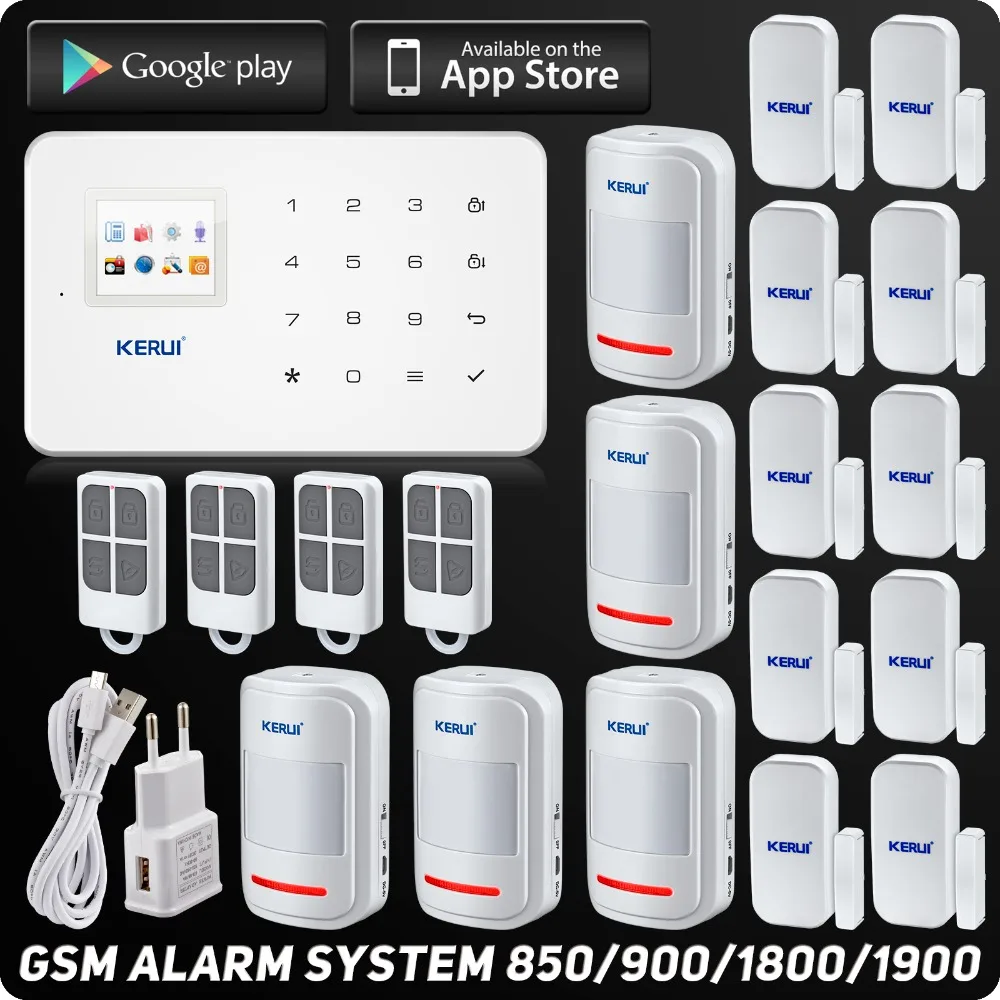 KERUI Quad Band Touch Keypad TFT GSM Home Security Alarm System Android