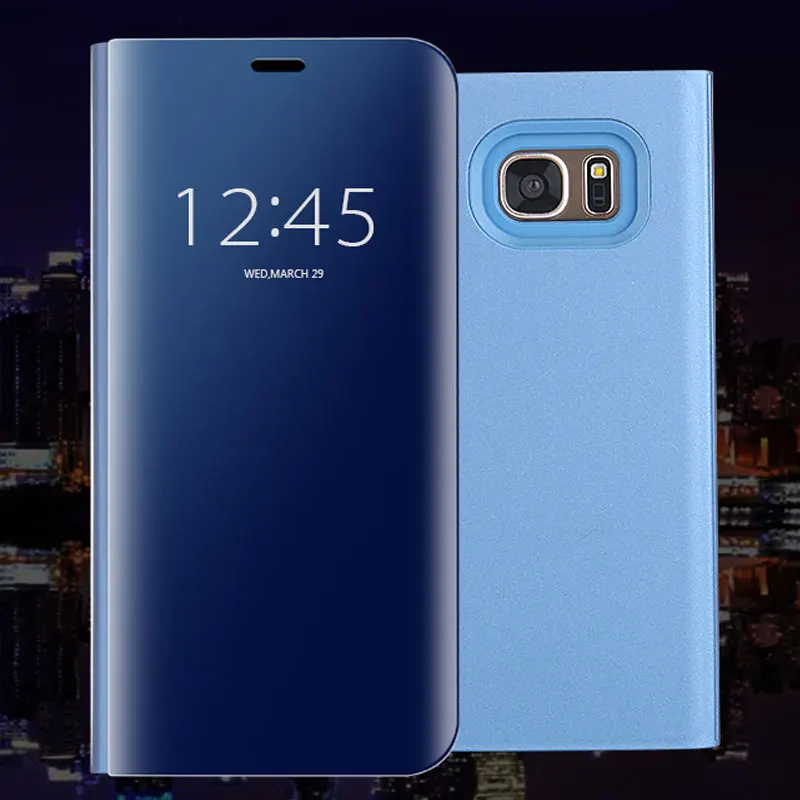 

Clear View Mirror Smart Case For Samsung Galaxy S9 S8 Plus S6 S7 edge cover Case for SamsungA5 A7 2018 J7 Plus Flip Stand Cases