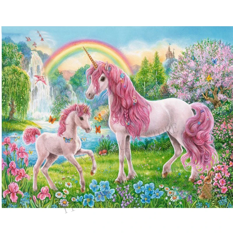 3D Berlian Lukisan Unicorn Ibu Dan Anak Dinding Stiker 100% Pola Persegi 5 Dcross Stitch Setengah Jadi Tanpa Bingkai Kamar Decor|Painting Unicorn|Diamond Painting Unicorn3D Diamond Painting - Aliexpress