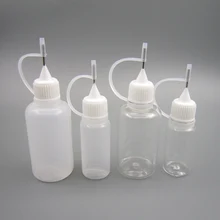 10 шт. маленькая пустая пластмассовая бутылка для жидкости с метальным соплом аппликатор этикетки для рисования курительная бутылка для тату-пасты 10 мл 30 мл