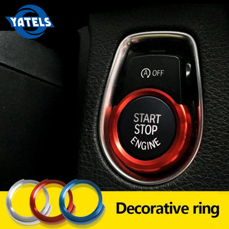 

aluminum dedicated a key to for BMW F30 316i 320i 328i F20 start button decorative circle ignition coils Stickers Car-styling