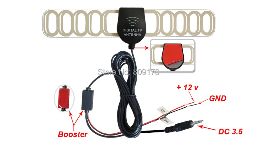 Prix pour 2014 Nouveau 5 M Câble DVB-T ISDB-T Numérique De Voiture TV Antenne Active avec DC 3.5 Connecteur, amplificateur Booster + Livraison gratuite Aérienne! Prix pour 2014 Nouveau 5 M Câble DVB-T ISDB-T Numérique De Voiture TV Antenne Active avec DC 3.5 Connecteur, amplificateur Booster + Livraison gratuite Aérienne!
