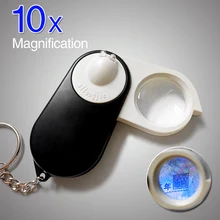 Keychain Magnifying Glass with Currency Detector Magnifying Glass with LED UV Light and Key Chain CY-012