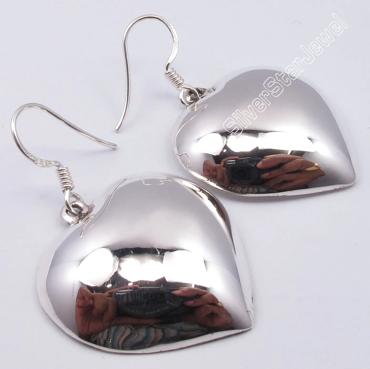 

Chanti International Silver Collectible HEART Traditional Women's Earrings 4.2 CM India
