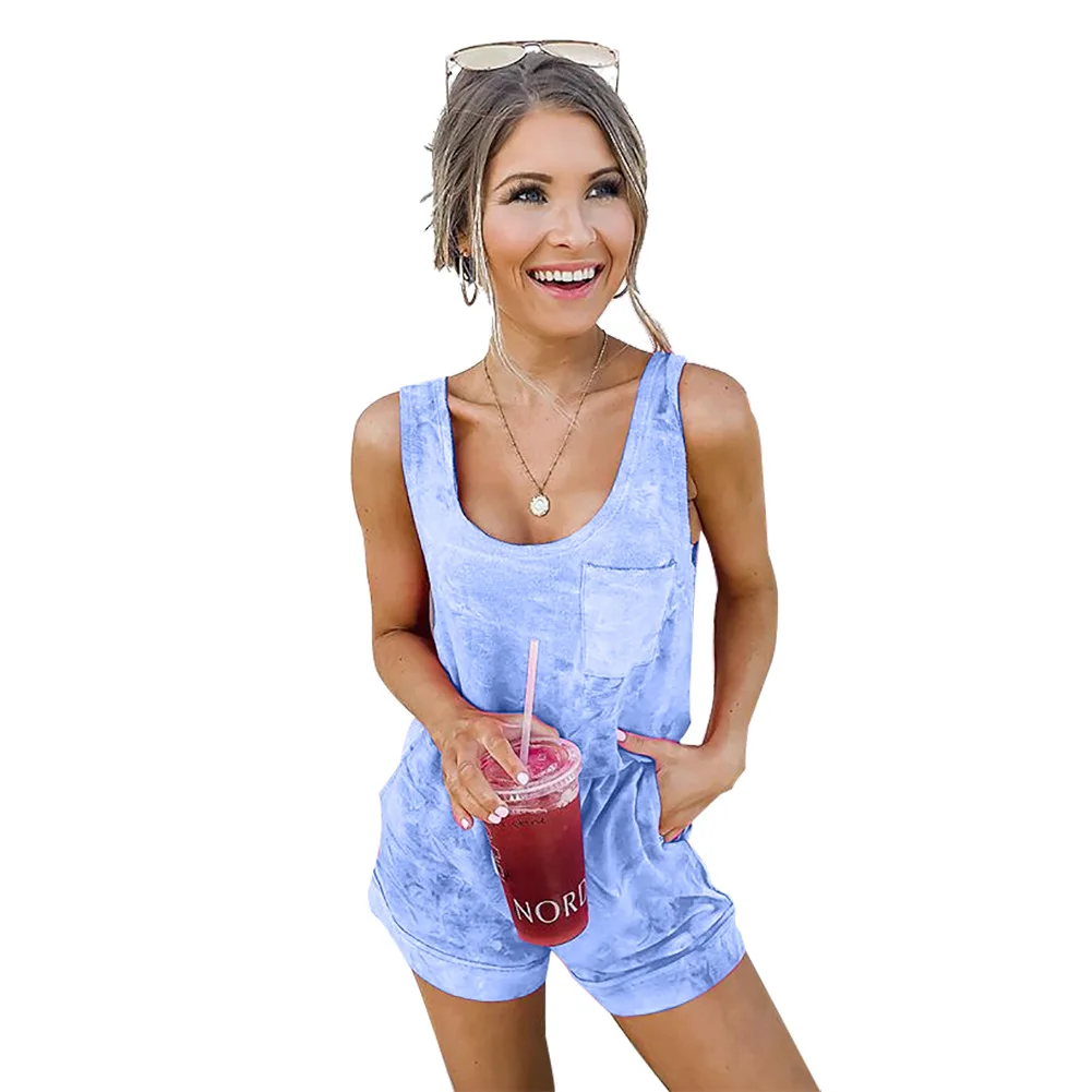 Women Beach Rompers Female 2019 Summer Solid Casual Short Jumpsuit Sleeveless Slim Bodycon Sexy Party Playsuit Women Beach Rompers Female 2019 Summer Solid Casual Short Jumpsuit Sleeveless Slim Bodycon Sexy Party Playsuit
