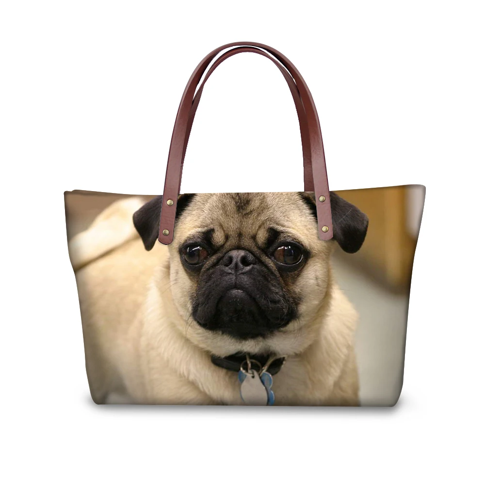 

Pug Dog Women Fashion Handbags Woman Casual Shoulder Bags Bolsa Feminine Ladies Tote 3D Animal Female Cross-body Bag