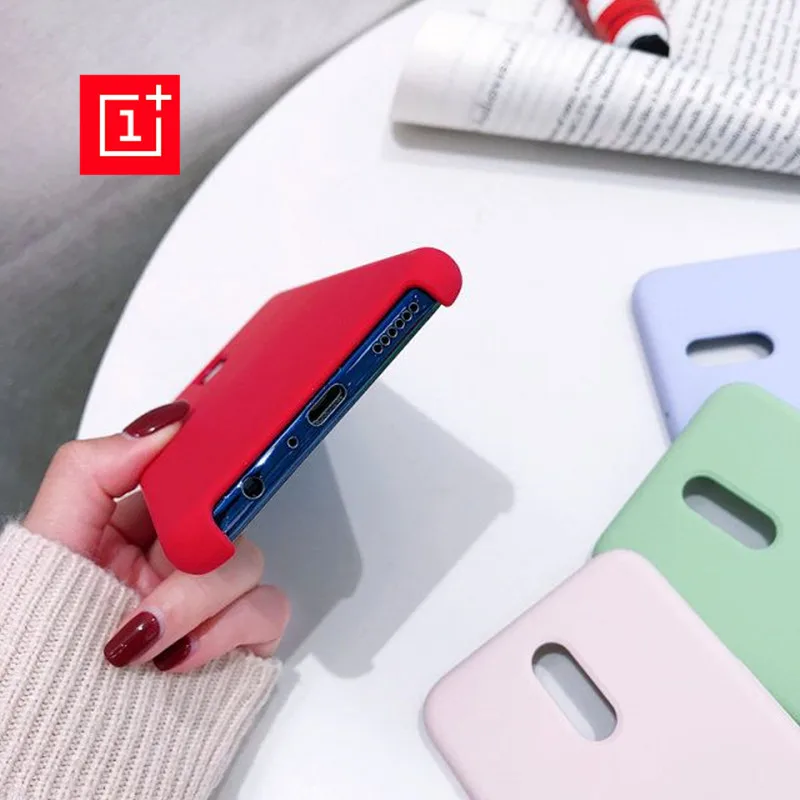 

Official style Silicone Case Oneplus 5T 6T Original Cover For Oneplus 6 Smooth feel Phone Case