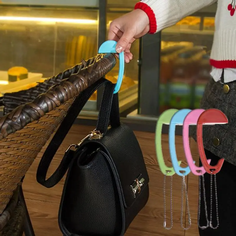 

Mini Portable Plastic Bag Hook Clothes Purse Bag Hanger Buckle Device Table Chair Desk Brim Bag Hook Handbag Holder