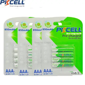 

16Pcs 4Card PKCELL Precharged NIMH AAA 1.2V nimh aaa Battery 850mAh Ready To Use Batteries For Toys Camera 1200 Circle Times