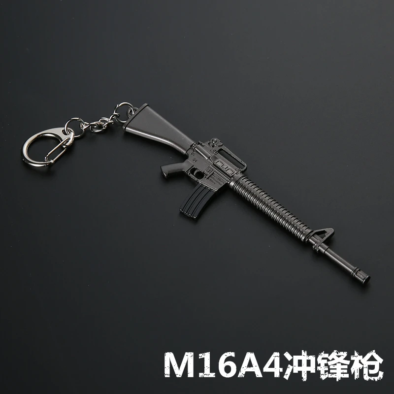 PUBG game weapon keychain styling AWM 98K M416 gun pendant men key ring hook car key chain for honda mazda volvo BMW accessories