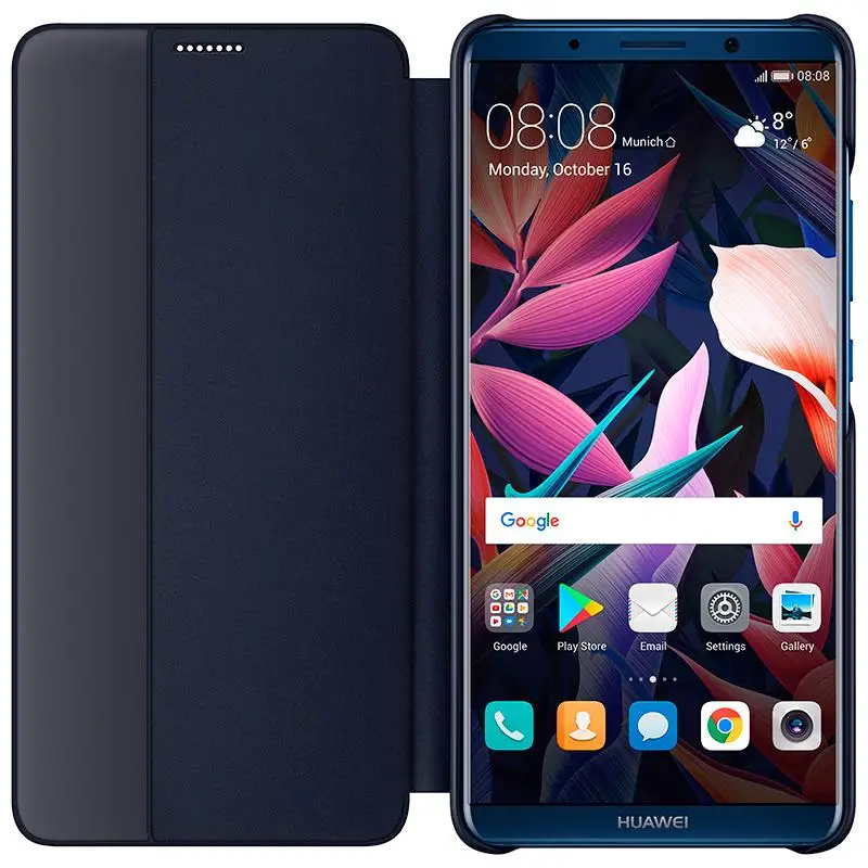 HUAWEI MATE 10 100% inteligente Original funda HUAWEI MATE 10 Pro espejo ventana Flip Funda de cuero funda
