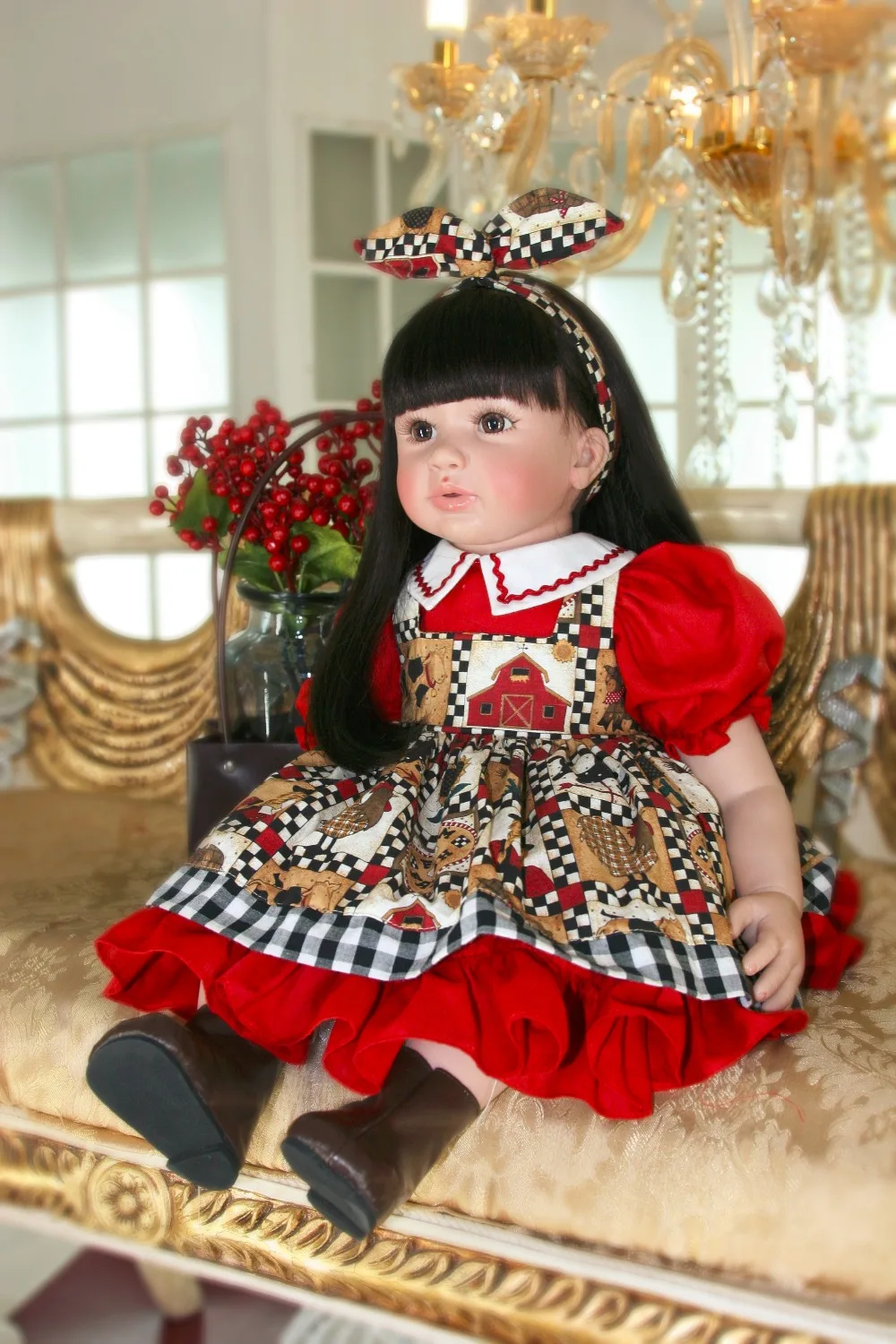 

Toys for girls 60cm big eyes Reborn Baby Dolls Alive Baby Dolls 3/4 silicone Complete Vinly Boneca BeBe Reborn soft Manual model