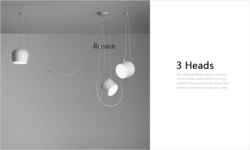 Horsten Nordic Art Decoration DIY Pendant Lights Black White Creative Aluminum Pendant Lamp For Dining Living Room Restaurant Bar (12)