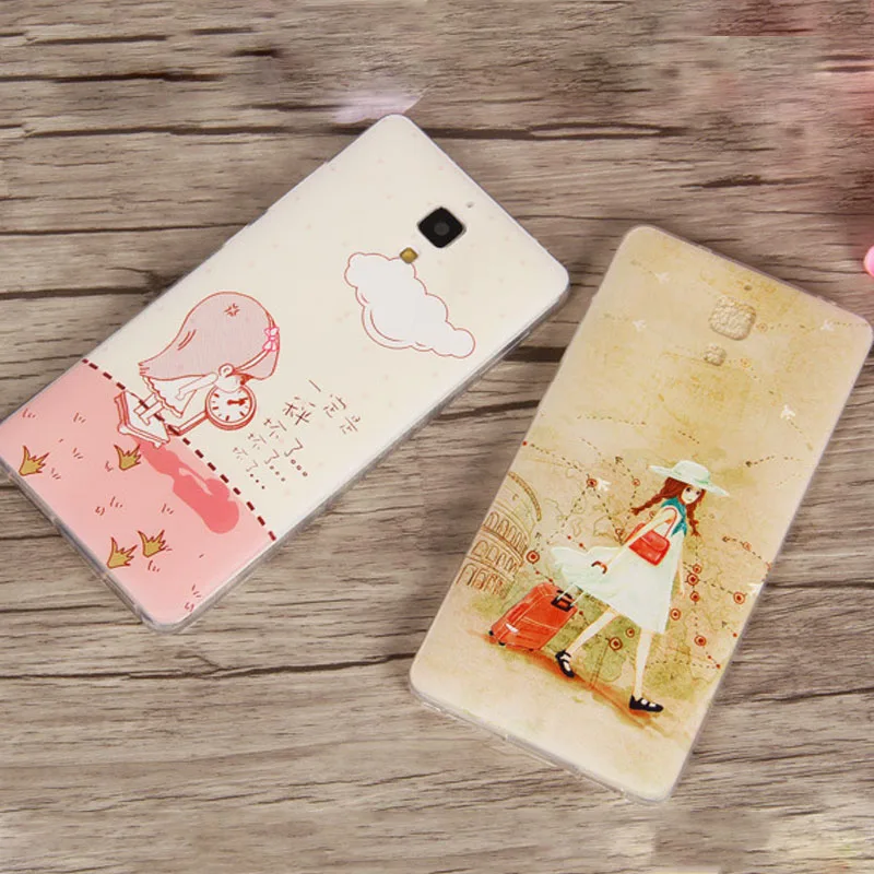 For Xiaomi MI 4 Case MI 4W Cat 3D Landscape Soft TPU Cover for Fundas Xiaomi MI4W Case MI4 M4 Silicone Cartoon Animal M 4 5.0''