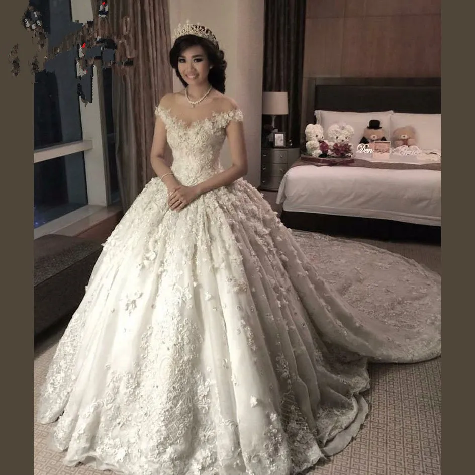2017 Lebanon Lace Wedding Dresses turkey With Chapel Train ...