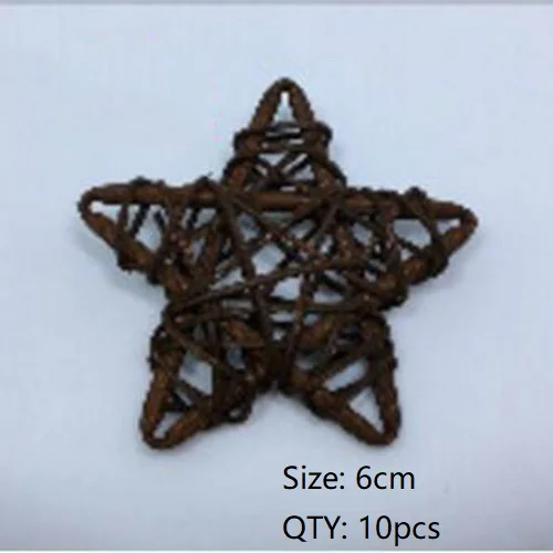 6cm 10pcs 10/20 шт. круглые звезды ротанговая Пальма клубок искусственный цветок для свадьбы для рождественской вечеринки украшения для самодельного изготовления детский подарок венок для дома орнамент - Цвет: 6cm 10pcs