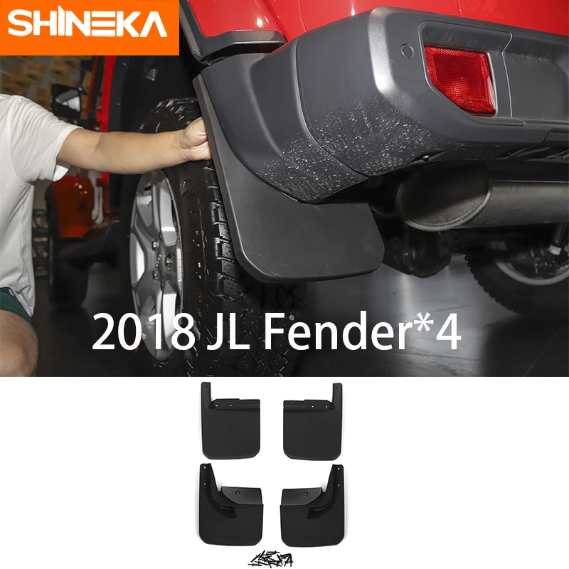 

SHINEKA Mudguards Fender Flares For Jeep Wrangler JL 2018+ ABS Mud Flaps Splash Guard Mudguards for Sahara 2018 JL Fender Flares