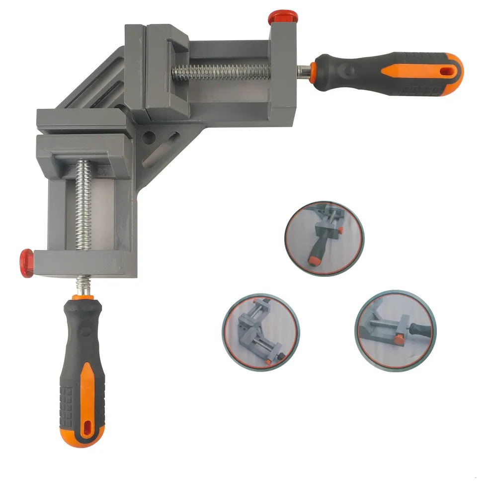 

Double Handle Aluminum Alloy 90 Degree Right Angle Clamp Adjustable Carpenter Clip Angle Clamp Woodworking Frame Clip Tools