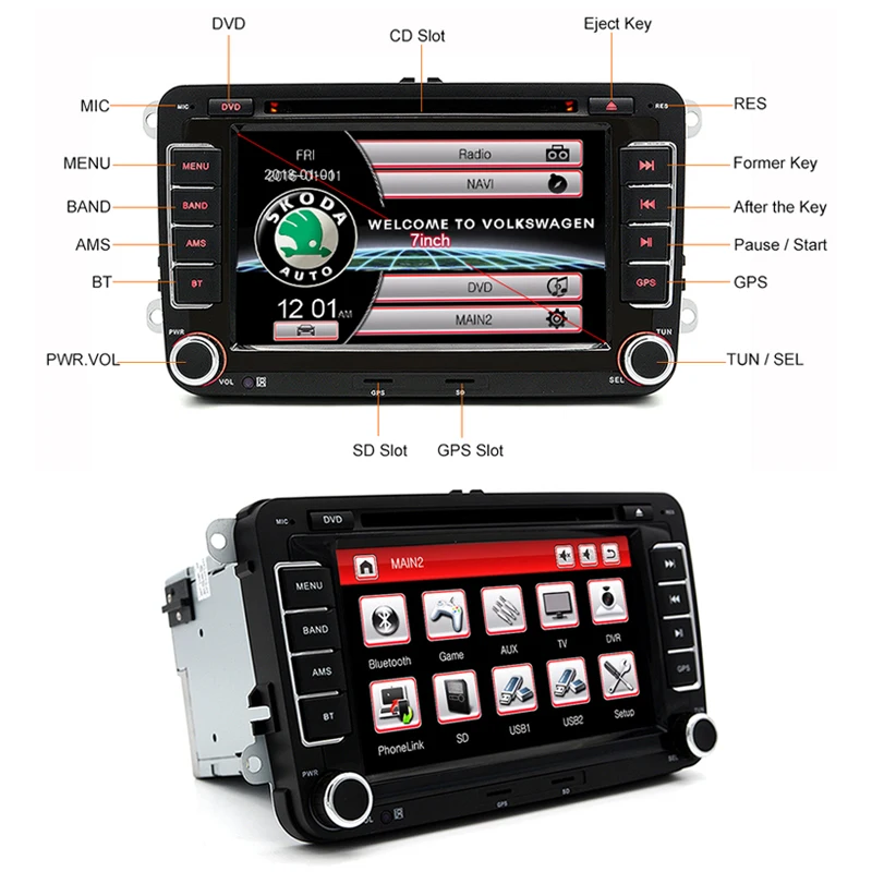 Clearance AWESAFE 2 Din 7 Inch Car DVD Player Car radio For Skoda/Octavia/Roomster/Fabia/Yeti/seat/Altea/VW/Polo Car Radio GPS Autoradio 5