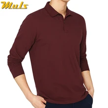 8 видов цветов Muls бренд хлопок поло для мужчин Весна длинный рукав осень повседневные мужские s поло красный синий зеленый черный темно серый белый