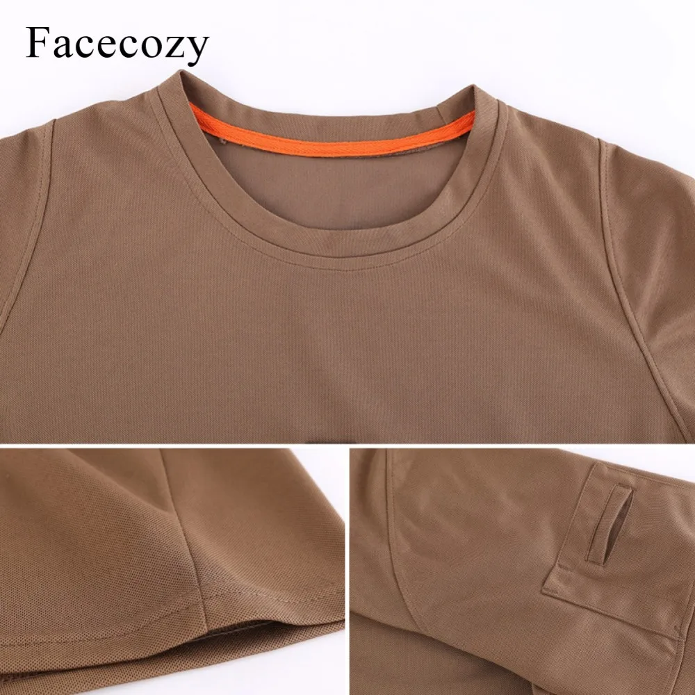 Мужская тактическая футболка с коротким рукавом Facecozy дышащая полиэфирная