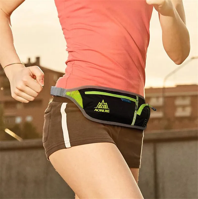 AONIJIE Movement Pockets Men Women Outdoor Sports Money Belt Sport Bag Waterproof Nylon Fanny Pack Marathon Running Bags 5Styles