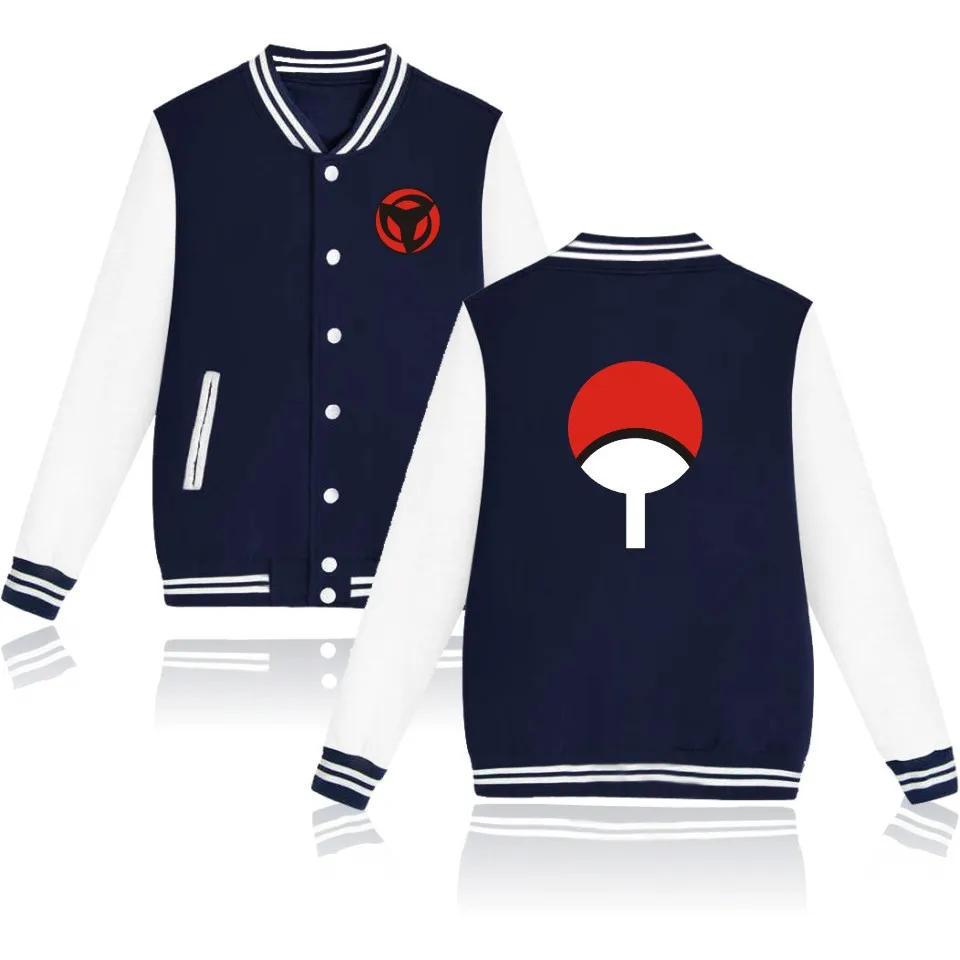 New NARUTO Baseball Jacket 2018 High Quality Hip Hop Capless Sweatshirt 4 Colors Plus Size 4XL Hoodies