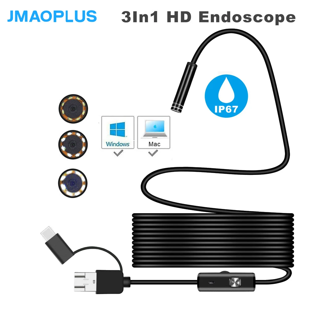 

720P Endoscope 8mm Smartphone Android Sewer Pipe Inspection Camera Usb Endoscope Camera For Windows & Macbook PC Endoscope