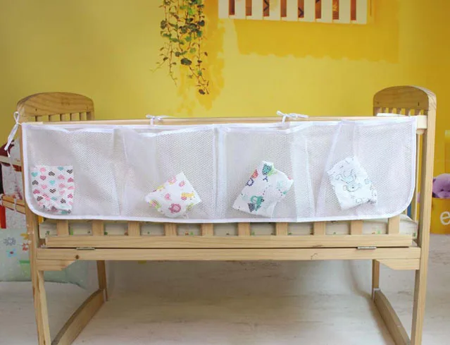Baby Cot Bed Hanging Storage Bag Crib Organizer Toy Diaper Pocket