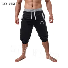 Для мужчин s мешковатые джоггеры Повседневное узкие шорты-шаровары Soft 3/4 брюки новые модные брендовые мужские тренировочные брюки Летние удобные мужские шорты; Новинка года