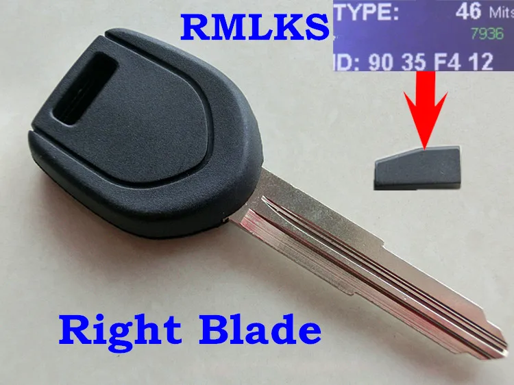 RMLKS Замена ID 4D61/LCK46 ID46 чип транспондер ключ совместимый Uncut лезвие подходит для Mitsubishi Outlander Lancer EX