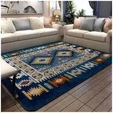 Средиземноморский ковер гостиная синий чайный столик можно машинная стирка утолщение замши покрывало от загара упрощенный современный