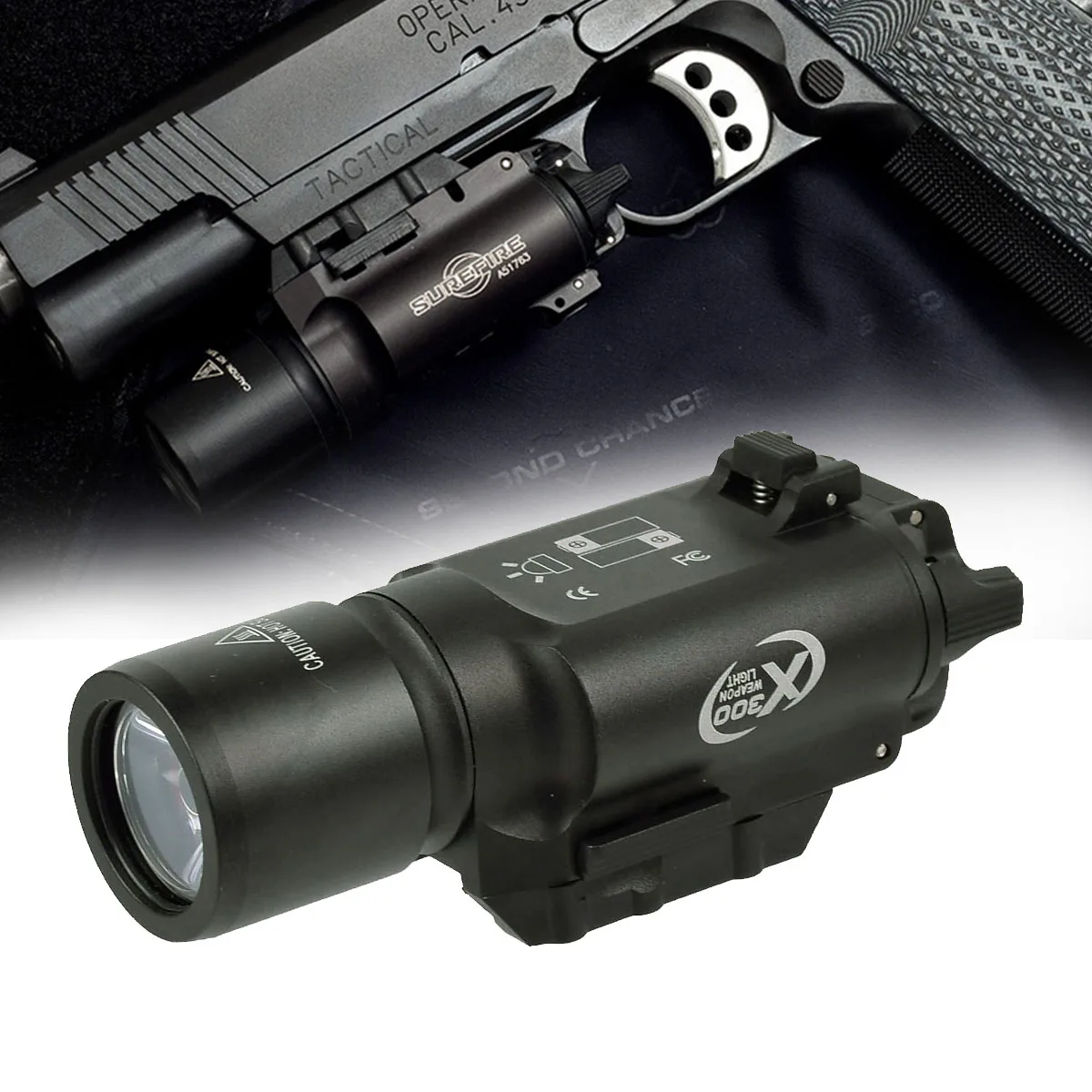500 Lumens  Tactical X300 X300 Ultra Pistol Gun Light Weapon light Lanterna Airsoft Flashlight Fit 20mm Picatinny Weaver Rail