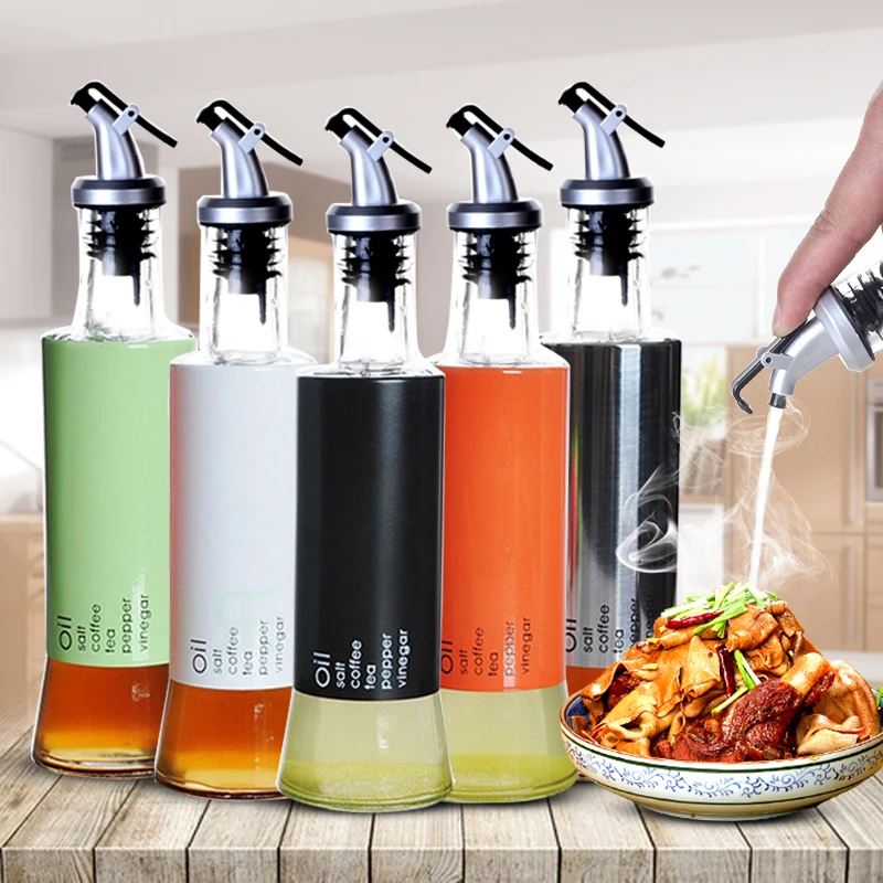 350/500ML Glass Leak proof Oiler Oil Vinegar Soy Sauce Cooking Wine