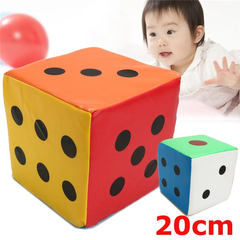 

20cm Giant Sponge Faux Leather Dice Six Sided Kids Educational Learning Fun Game Toy Children Party Playing Teaching Toy Gift