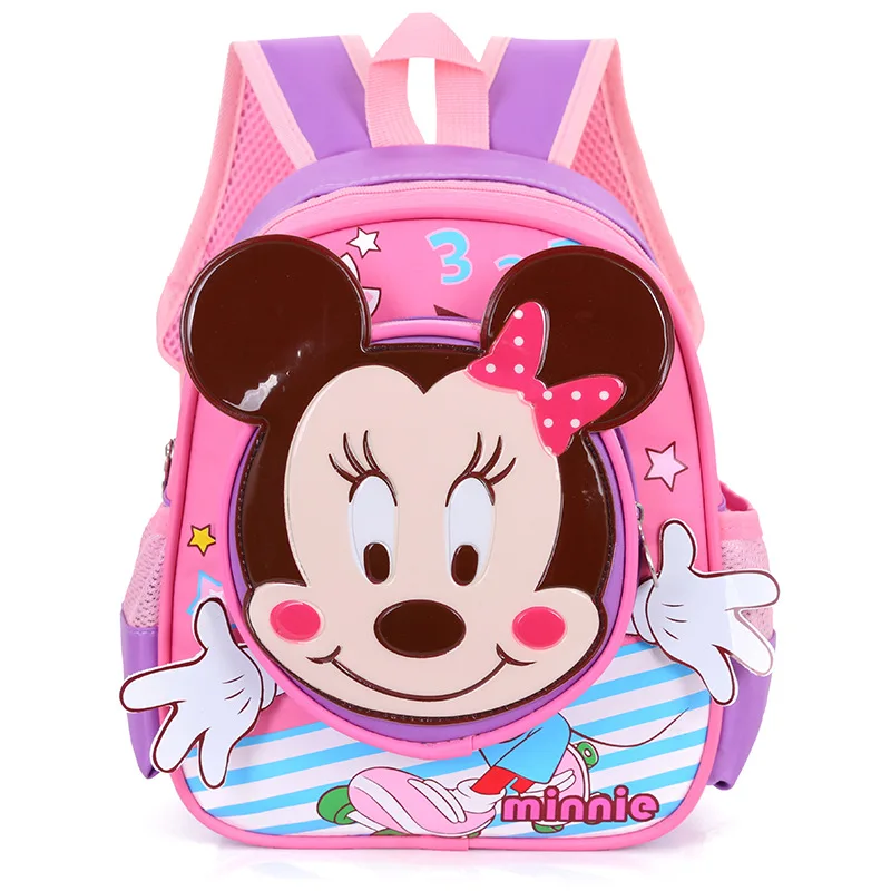Disney детей ученик начальной школы для мальчиков и девочек Сумка Микки для школы детские детский сад вместительная сумка мультфильм рюкзак - Цвет: Бежевый