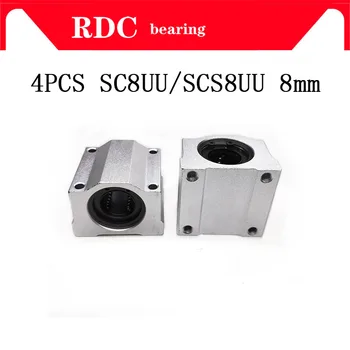 

High quality 4pcs SC8UU SCS8UU 8mm Linear ball bearing block with LM8UU bush pillow block linear XYZ Table CNC Router