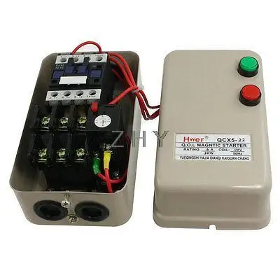 

AC 110V Coil 3 Phase Magnetic Starter Motor Control 4 HP 4.5-7.2A 3Poles