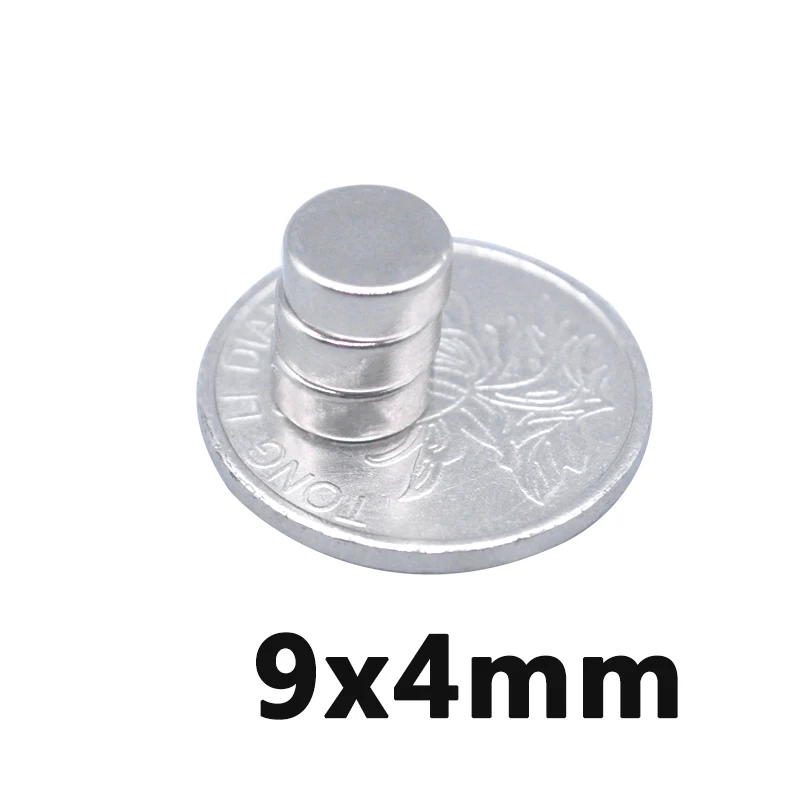 20pcs9X 4 маленький круглый цилиндрический Неодимовый 9*4 мм промышленный мощный магнит D9X4