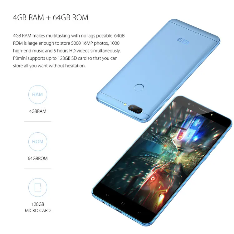 ELEPHONE P8 3D 4GB RAM 64GB ROM MTK6750T 1.5GHz Octa Core 5.5 Inch Glasses-free 3D Sharp FHD Screen Dual Camera Android 7.0 4G LTE Smartphone