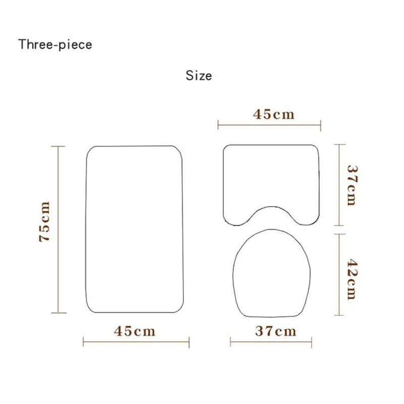 3D печать водонепроницаемый полиэстер коврик для ванной комнаты Набор ковров для ванной комнаты крышка унитаза набор ковров для ванной комнаты XNC