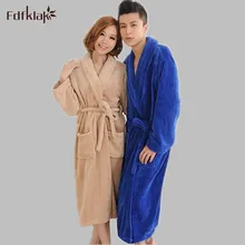 Высококачественные Новые Осенние Зимние халаты пары плюс размер длинный женский халат фланель утолщенный мужские халаты A773