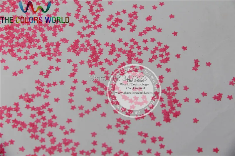 Paillette para Unha Starfish Molda Solvente Resistente Glitter Tamanho 3mm Neon Cor Rosa Art Faça Você Mesmo Supplies1pack = 50g 6 Strass e decorações