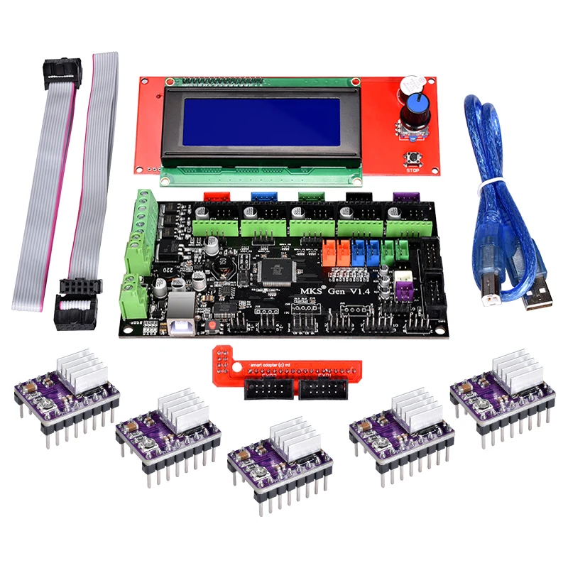 Запчасти для 3D принтера MKS Gen V1.4 комплекты управления 2004 ЖК RepRap Ramps1.4/Mega2560 R3 с