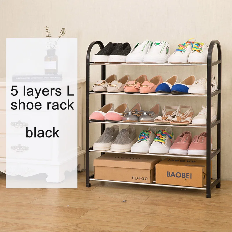 Multiple layers Shoe Rack Plastic parts Steel Pipe Shoes Shelf Easy Assembled Storage Organizer Stand Living Room Furniture